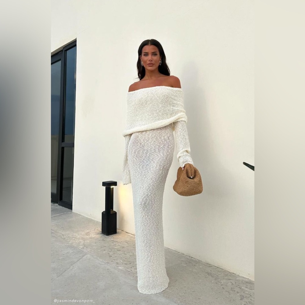 Meshki Marisol Off Shoulder Boucle Maxi